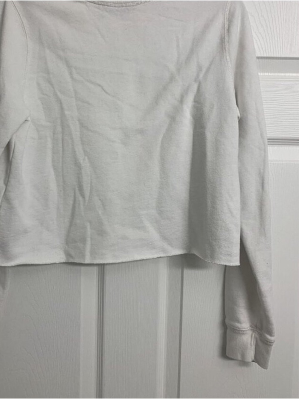 Women's White Long Sleeve Crewneck Tee - Minimal Everyday Top